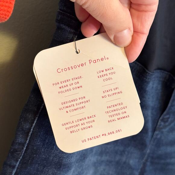 Isabel Maternity By Ingrid & Isabel Crossover Bermuda Shorts Womens 12 Blue NWT - Picture 10 of 12